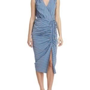Veronica Beard Blue Ruched Bodycon Cocktail Dress
